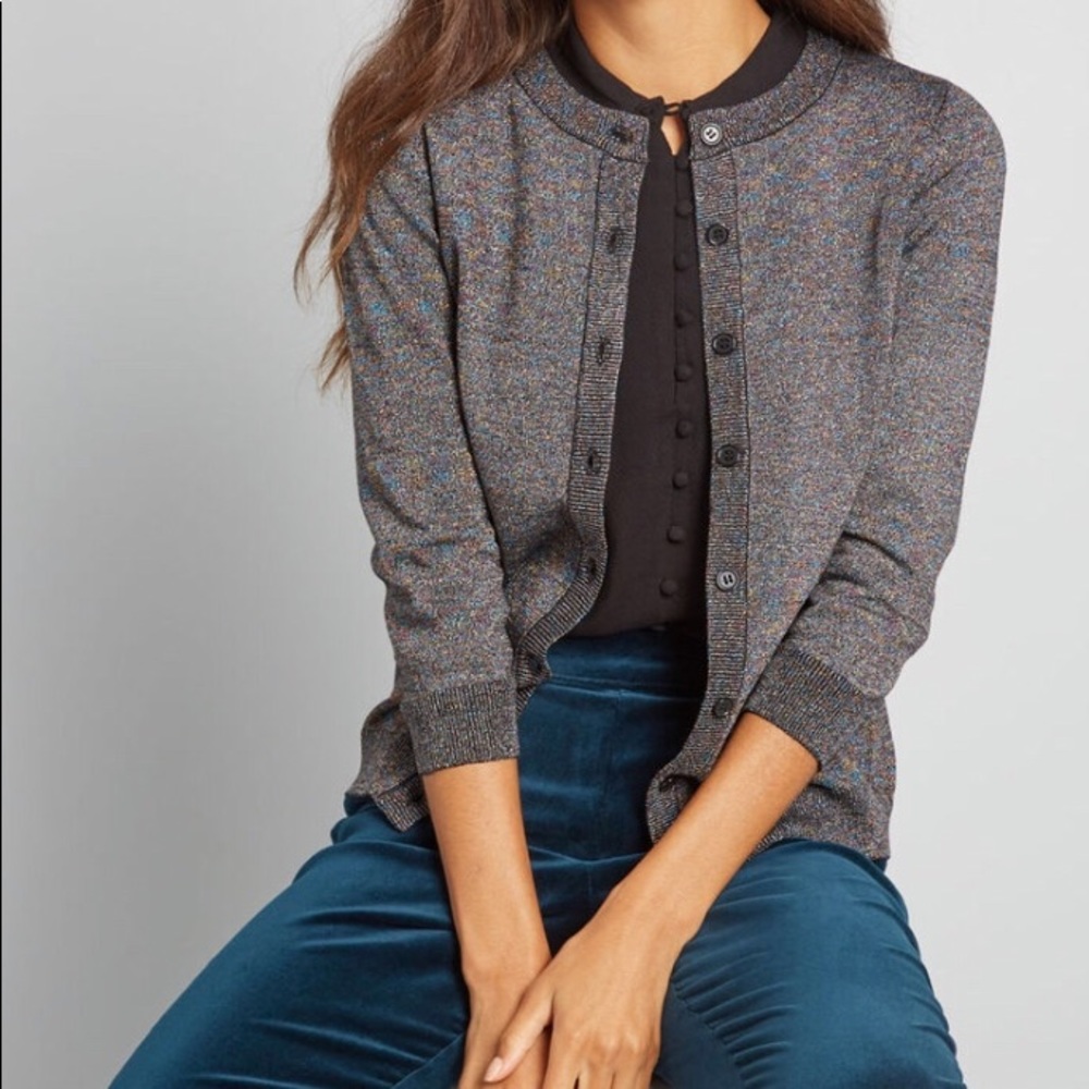ModCloth Metallic Cardigan